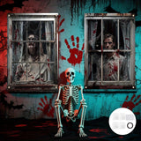 Maxbell 2Pcs Halloween Scary Window Cover Decorations 47.3x31.5 Inches with hook
