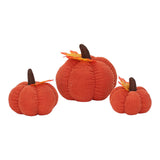 Maxbell 3x Artificial Velvet Pumpkins Home Craftsmanship Autumn Holiday Faux Pumpkin