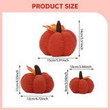 Maxbell 3x Artificial Velvet Pumpkins Home Craftsmanship Autumn Holiday Faux Pumpkin