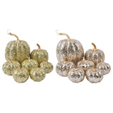 Maxbell 7 Pieces Artificial Glitter Pumpkins Table Centerpiece for Home Parties Fall Gold