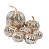 Maxbell 7 Pieces Artificial Glitter Pumpkins Table Centerpiece for Home Parties Fall Champagne