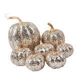 Maxbell 7 Pieces Artificial Glitter Pumpkins Table Centerpiece for Home Parties Fall Champagne
