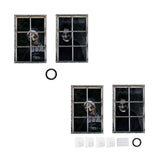 Maxbell 2 Pieces Halloween Curtain Scary Window Cover for Carnival Scary Movie Night with Black Ribbon