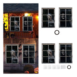 Maxbell 2 Pieces Halloween Curtain Scary Window Cover for Carnival Scary Movie Night with Black Ribbon