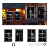 Maxbell 2 Pieces Halloween Curtain Scary Window Cover for Carnival Scary Movie Night with Black Ribbon