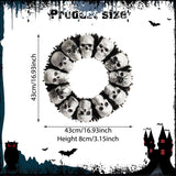 Maxbell Halloween Skull Wreath Spooky 16.93inch for Front Door Indoor Outdoor Office