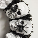 Maxbell Halloween Skull Wreath Spooky 16.93inch for Front Door Indoor Outdoor Office