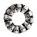 Maxbell Halloween Skull Wreath Spooky 16.93inch for Front Door Indoor Outdoor Office