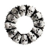 Maxbell Halloween Skull Wreath Spooky 16.93inch for Front Door Indoor Outdoor Office