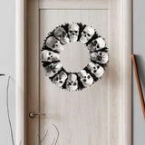 Maxbell Halloween Skull Wreath Spooky 16.93inch for Front Door Indoor Outdoor Office