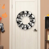 Maxbell Halloween Skull Wreath Spooky 16.93inch for Front Door Indoor Outdoor Office