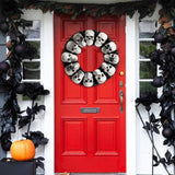 Maxbell Halloween Skull Wreath Spooky 16.93inch for Front Door Indoor Outdoor Office