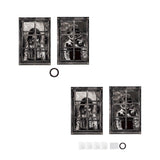 Maxbell 2Pcs Halloween Curtain Window Silhouette Cover for Cafe Shop Holiday Bedroom with Black Ribbon