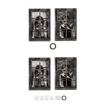 Maxbell 2Pcs Halloween Curtain Window Silhouette Cover for Cafe Shop Holiday Bedroom with Black Ribbon
