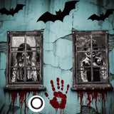 Maxbell 2Pcs Halloween Curtain Window Silhouette Cover for Cafe Shop Holiday Bedroom with Black Ribbon