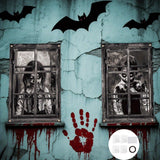 Maxbell 2Pcs Halloween Curtain Window Silhouette Cover for Cafe Shop Holiday Bedroom w Ribbon Hooks Glue