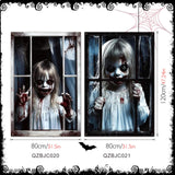 Maxbell Happy Halloween Wall Posters Scary Chilling Face Poster for Pub Party Office Style A