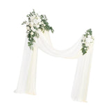 Maxbell Wedding Arch Flowers with Drapes Greenery for Valentines Day Holiday Wedding