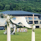 Maxbell Wedding Arch Flowers with Drapes Greenery for Valentines Day Holiday Wedding