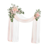Maxbell Artificial Wedding Arch Flowers with Drape Lawn Gift Floral Swag Arrangement