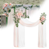 Maxbell Artificial Wedding Arch Flowers with Drape Lawn Gift Floral Swag Arrangement