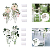 Maxbell Wedding Chair Back Flowers Aisle Bench Floral for Party Reception Engagement Pink