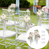 Maxbell Wedding Chair Back Flowers Aisle Bench Floral for Party Reception Engagement Pink