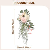 Maxbell Wedding Chair Back Flowers Aisle Bench Floral for Party Reception Engagement Pink