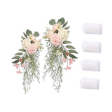 Maxbell Wedding Chair Back Flowers Aisle Bench Floral for Party Reception Engagement Pink