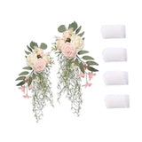 Maxbell Wedding Chair Back Flowers Aisle Bench Floral for Party Reception Engagement Pink