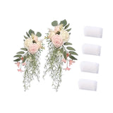 Maxbell Wedding Chair Back Flowers Aisle Bench Floral for Party Reception Engagement Pink