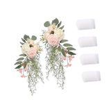 Maxbell Wedding Chair Back Flowers Aisle Bench Floral for Party Reception Engagement Pink