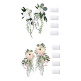 Maxbell Wedding Chair Back Flowers Aisle Bench Floral for Party Reception Engagement Pink