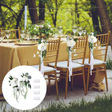 Maxbell Wedding Chair Back Flowers Aisle Bench Floral for Party Reception Engagement White