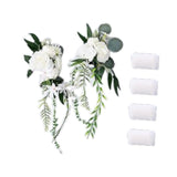 Maxbell Wedding Chair Back Flowers Aisle Bench Floral for Party Reception Engagement White