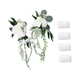 Maxbell Wedding Chair Back Flowers Aisle Bench Floral for Party Reception Engagement White