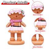Maxbell Christmas Gingerbread Decoration Cute Resin Figurine for Party Table Kitchen Pink Skirt
