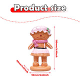 Maxbell Christmas Gingerbread Decoration Cute Resin Figurine for Party Table Kitchen Pink Skirt