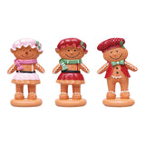 Maxbell Christmas Gingerbread Decoration Cute Resin Figurine for Party Table Kitchen Pink Skirt