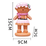 Maxbell Christmas Gingerbread Decoration Cute Resin Figurine for Party Table Kitchen Pink Skirt