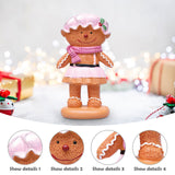 Maxbell Christmas Gingerbread Decoration Cute Resin Figurine for Party Table Kitchen Pink Skirt