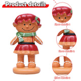 Maxbell Christmas Gingerbread Decoration Cute Resin Figurine for Party Table Kitchen Red Skirt