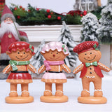 Maxbell Christmas Gingerbread Decoration Cute Resin Figurine for Party Table Kitchen Red Skirt