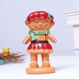 Maxbell Christmas Gingerbread Decoration Cute Resin Figurine for Party Table Kitchen Red Skirt