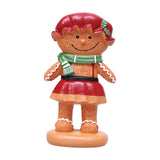 Maxbell Christmas Gingerbread Decoration Cute Resin Figurine for Party Table Kitchen Red Skirt