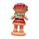 Maxbell Christmas Gingerbread Decoration Cute Resin Figurine for Party Table Kitchen Red Skirt