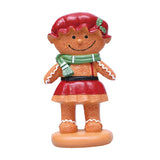 Maxbell Christmas Gingerbread Decoration Cute Resin Figurine for Party Table Kitchen Red Skirt