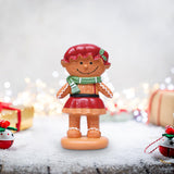 Maxbell Christmas Gingerbread Decoration Cute Resin Figurine for Party Table Kitchen Red Skirt