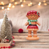 Maxbell Christmas Gingerbread Decoration Cute Resin Figurine for Party Table Kitchen Red Skirt