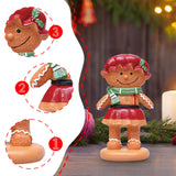 Maxbell Christmas Gingerbread Decoration Cute Resin Figurine for Party Table Kitchen Red Skirt